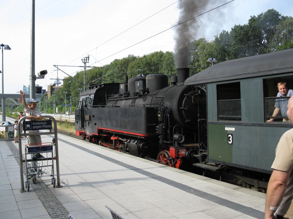 Die 131.060 auf dem Weg von Kiel Hbf nach Schnberg Strand aufgenommen am 08.08.09.