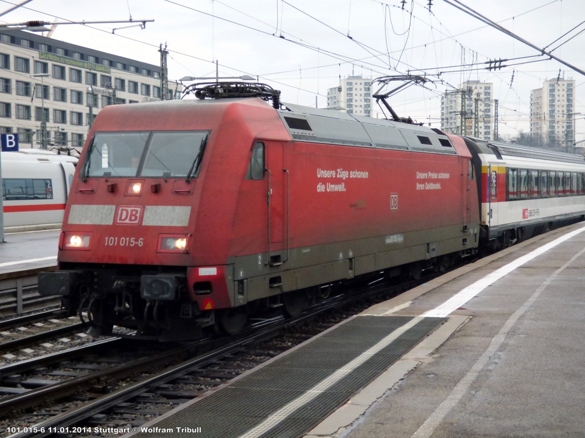 101 015-6 aufgenommen am 11.01.2014 im Hauptbahnhof Stuttgart