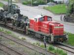 Die 294 629-1 der Railion Logistics bei Rangierarbeiten im Donaueschinger Bahnhof am 24.05.09.