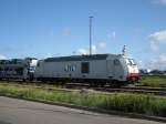 Die Diesellok 285 108-7 der ITL im Hafengebiet von Cuxhaven aufgenommen am 03.08.09.