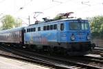 ‎1042 520-8 mit ihrer auff�lligen 'GeraMond'-Werbung bei Rangierfahrten im Karlsruher Hbf aufgenommen am 28.04.2012
