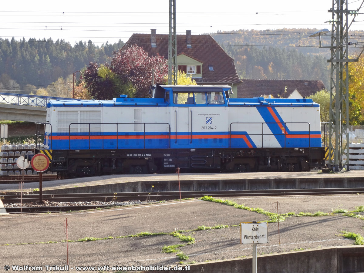 203 214-2 aufgenommen am 20.10.2012 im Bahnhof Immendingen
