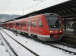 Die 612 650 als Doppeltraktion mit 612 087 auf den Weg nach Lindau Hbf im Ulmer Hbf aufgenommen am 21.12.2009 