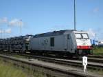 Die Diesellok 285 108-7 der ITL im Hafengebiet von Cuxhaven aufgenommen am 03.08.09.